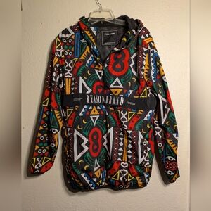 Reason Brand Colorful Geometric Hoodie Size Large